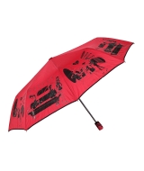 полуавтоматический женский зонт с узором "Силуэты"