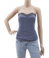 женская блузка серо-синего цвета