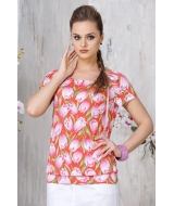 женская блузка с принтом "Тюльпаны"
