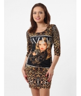 женсоке платье облегающего силуэта с леопардовым принтом оптом