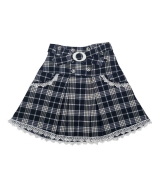 детская юбка "шотландка" с кружевной отделкой