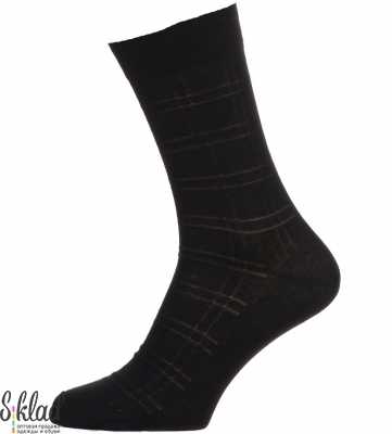Тонкие мужские носки черного цвета с геометрическим тиснением