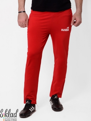 красные спортивные штаны с логотипом "Russia"